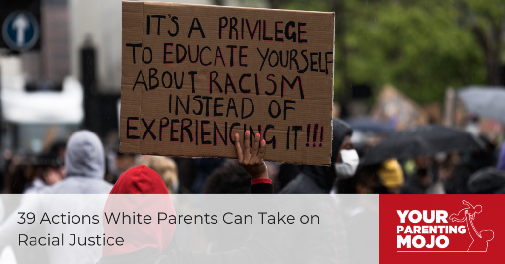 Placard protesting racism