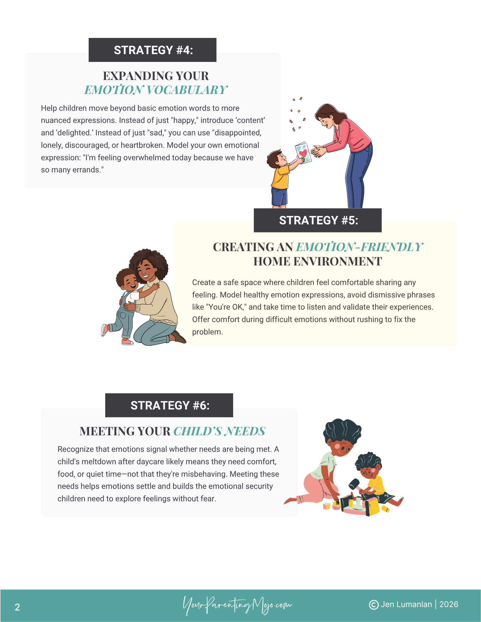 a list of strategies on how to teach emotional awareness to children (page 2)