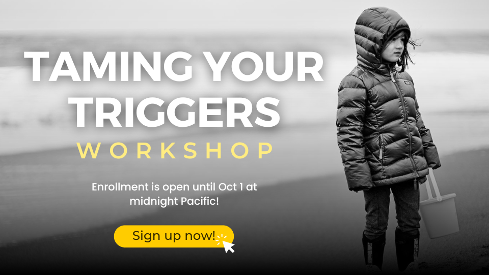Child in winter coat standing outdoors, promoting Taming Your Triggers workshop with enrollment open until October 1st